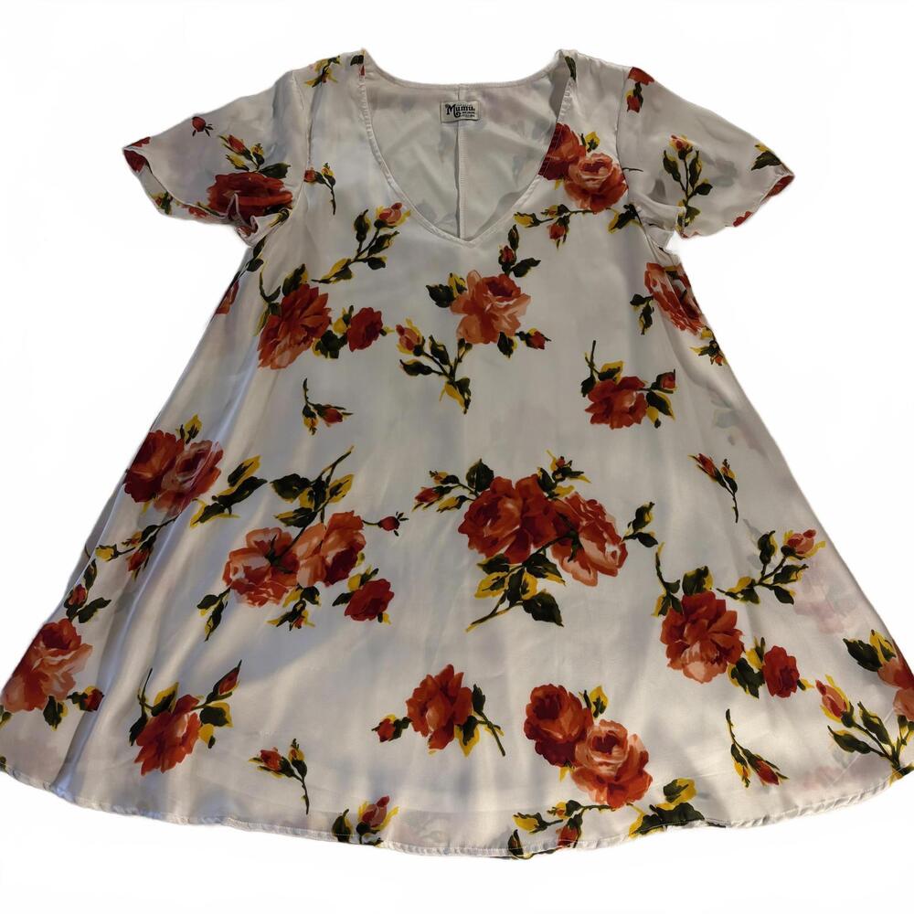 Show Me Your MuMu Rosa Bonita Short Sleeve Kylie Mini Flower Dress Size M‎ Girly